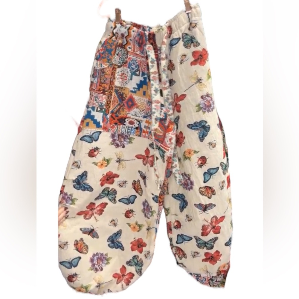 POL Mix N Match Butterfly Jacquard Print Joggers in Natural - Picture 6 of 16